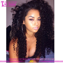 2016 New arrival virgin brazilian kinky curly full lace wig glueless full lace kinky curly wig